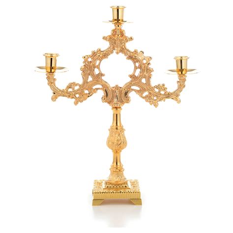 Candlestick With 3 Flames And 2cm Candle Base Online Sales On Holyart