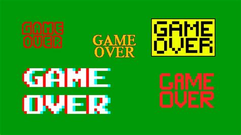 Game Over Animation Green Screen Video Youtube