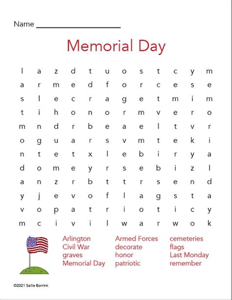 Printable Memorial Day Word Search Printable Word Searches