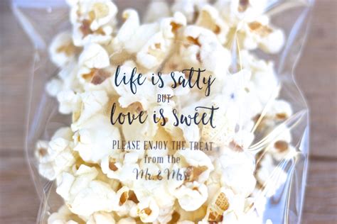 Life Is Salty Love Is Sweet Popcorn Wedding Favor Stickers Etsy
