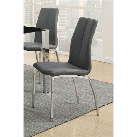 Grey Dining Room Chairs With Chrome Legs Metal Tube Legs With Chrome