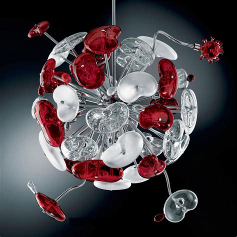 This light fixture is full of midcentury modern design elements to bring attractive, yet functional pendant lamp features a brass and clear glass. Red and Clear Murano Glass Contemporary lighting DML497K14 ...