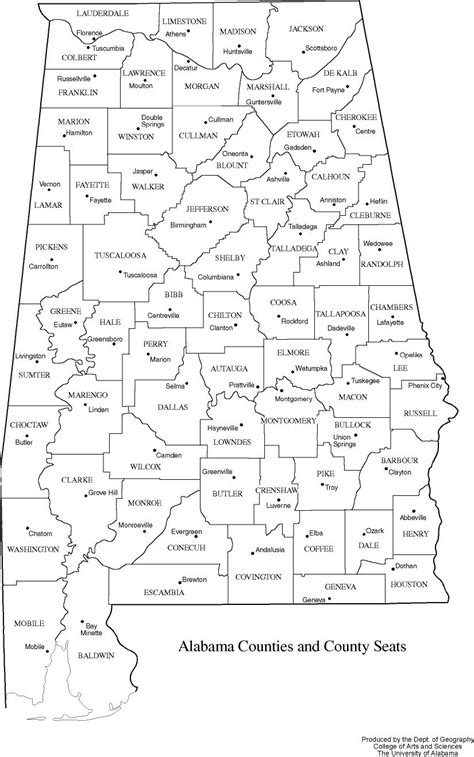 Alabama County Map Printable Printable Map Of The United States