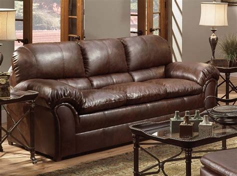 Mahogany Bycast Leather Modern Sofa And Loveseat Set