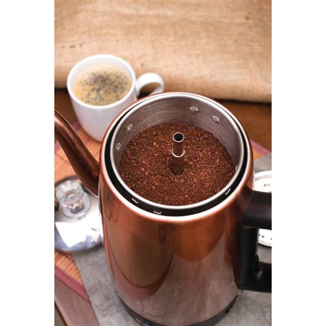 Euro Cuisine Electric Coffee Percolator With 8 Cup Capacity Copper Finish Ea2 Canex
