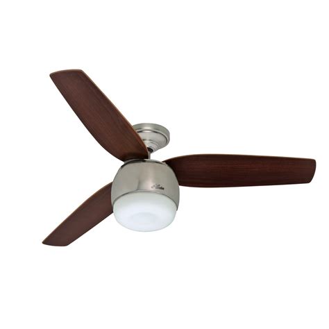 Shop Hunter 52 In Brushed Nickel Downrod Mount Indoor Ceiling Fan With