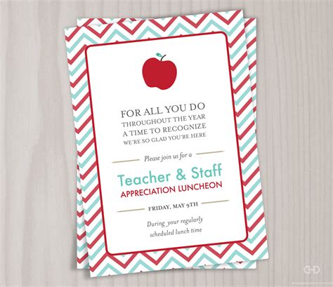 Sample freeemployee appreciation lunch sample invites : Teacher Appreciation Invitation Printable Teacher Thank You
