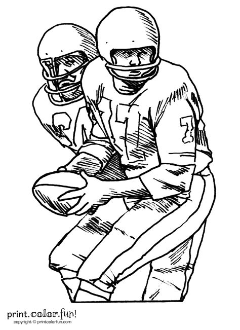 football players coloring page print color fun