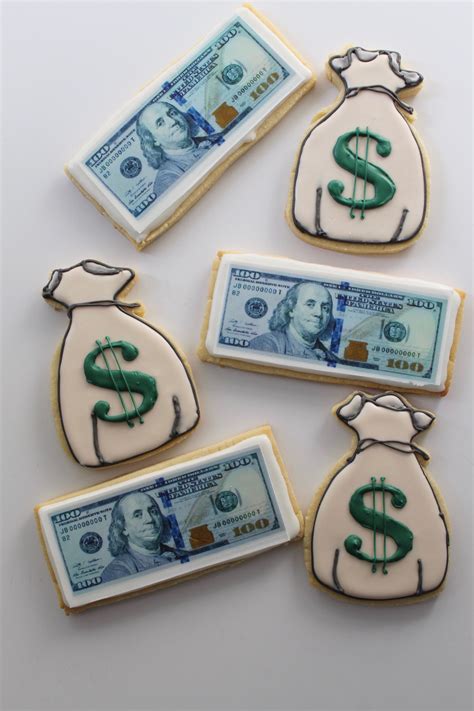 Money decorated cookies | Cool birthday cakes, Cookie decorating