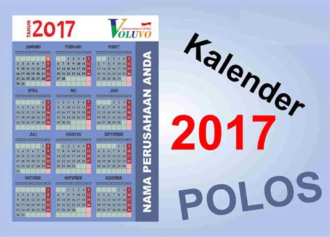 Download Vector Kalender 2017 Corel Drawcdr Latar