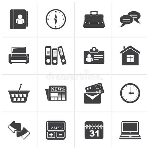 Business Office Icons Black Web Stock Illustrations 40411 Business