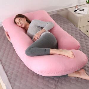 J Shape Pregnancy Pillow Full Body Maternity Side Sleeping Support Cm Pink Ebay