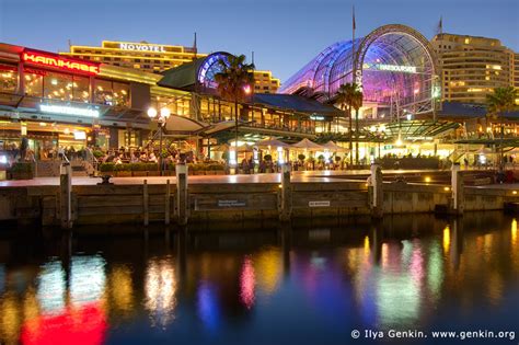 Waterfront Promenade At Darling Harbour After Sunset Image Fine Art