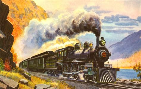 Steam Train Train Art Railroad Art Train Illustration