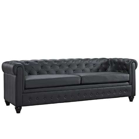 Rectangle coffee table tufted top sofa stores 90254. Modway Furniture Earl Vinyl Sofa EEI-1413 in 2019 | Faux ...
