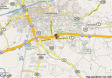 Map Of Tuscaloosa Days Inn Suites University Of Alabama