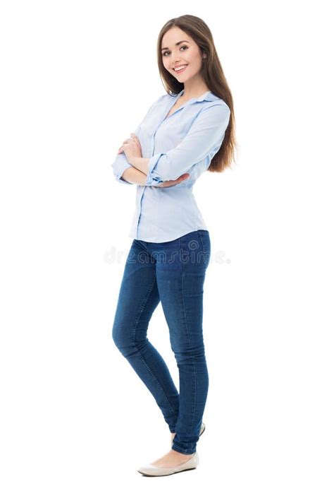 Attractive Young Woman Standing Stock Image Image Of Happiness