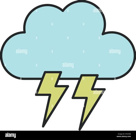 Cloud Lightning Bolt Icon Illustrated On A White Background In Vector