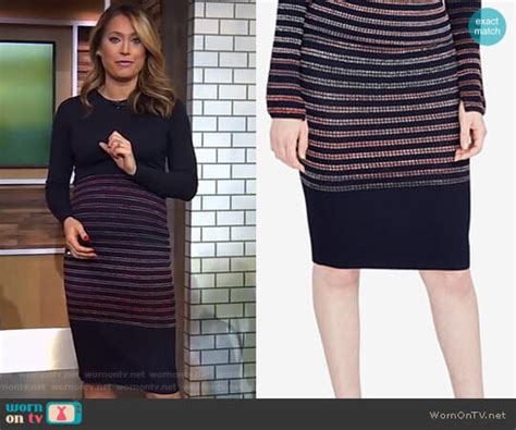 Wornontv Gingers Black Striped Pencil Skirt On Good Morning America Ginger Zee Clothes And