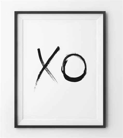 Xo Love Print Typography Paint Brush Art Minimalist Xo Art Printable