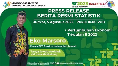 Rilis Berita Resmi Statistik 5 Agustus 2022 Youtube