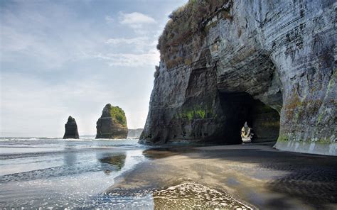 Cave Beach Rock Stone Ocean Hd Wallpaper Nature And Landscape