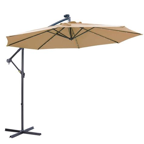Huluwat 10 Ft Outdoor Hanging Easy Open Umbrella Sturdy Cantilever