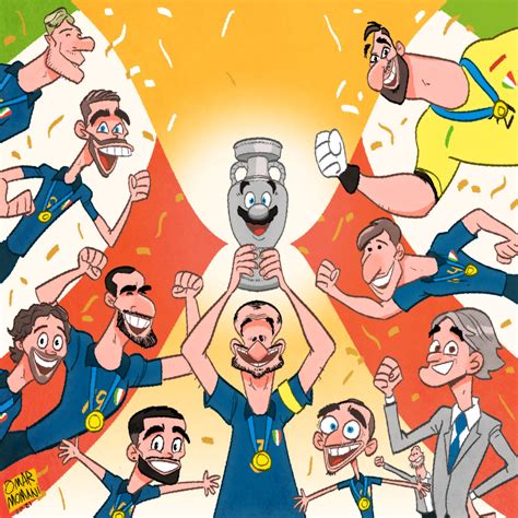 Omar Momani Cartoons Italy Euro 2021 Winners