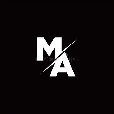 Logotipo Ma Letra Monograma Con Plantilla De Diseño De Logotipo Moderno
