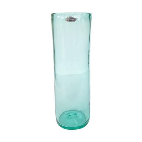 Vintage Aquamarine Minimalist Blenko Glass Cylinder Vase Chairish