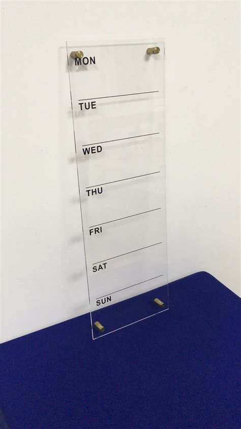 Clear Acrylic Weekly Calendar Perspex Weekly Wall Planner Buy Acrylic