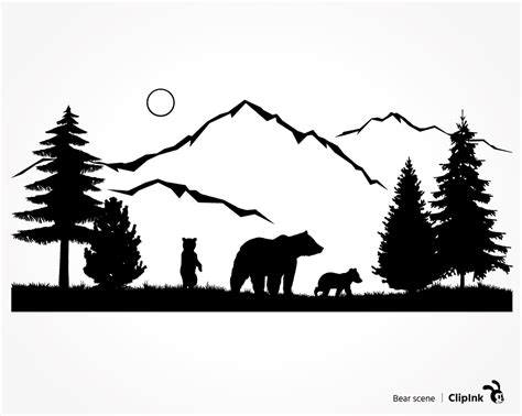 Materials Grizzly Bear Mountain Svg Bundle Mama Bear Nature Silhouette