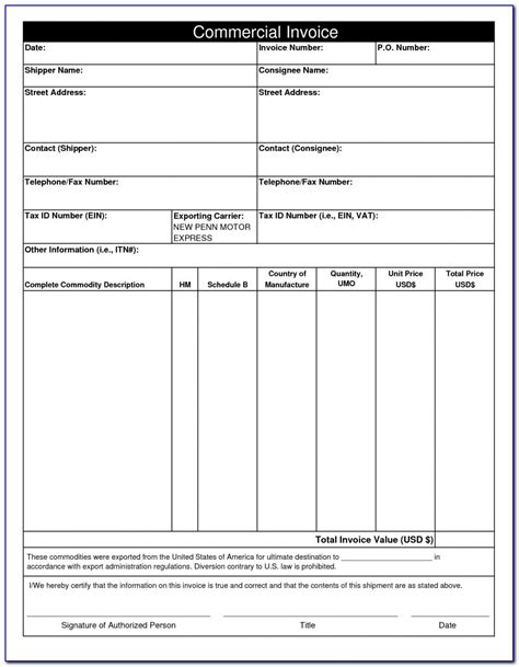 Dhl Commercial Invoice Template Pdf Invoices Resume Examples