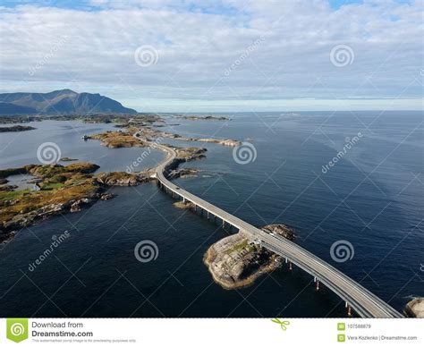 Long Bridge Road In Norway Near Atlantic Road Stock Image Image Of
