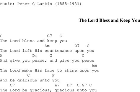 The Lord Bless And Keep You Christian Gospel Song Lyrics And Chords