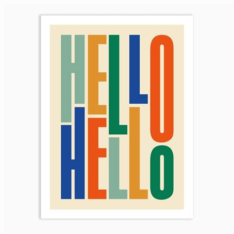 Hello Hello Typography Art Print By Almanac Art Fy