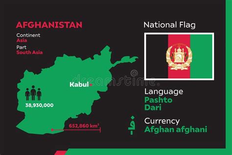 Afghanistan Infographic Map And Flag Detailed Vector Illustration