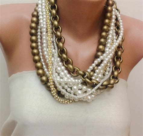Bridal Jewelry Multi Strand Pearl Necklace Vintage Inspired Etsy In Multi Strand Pearl