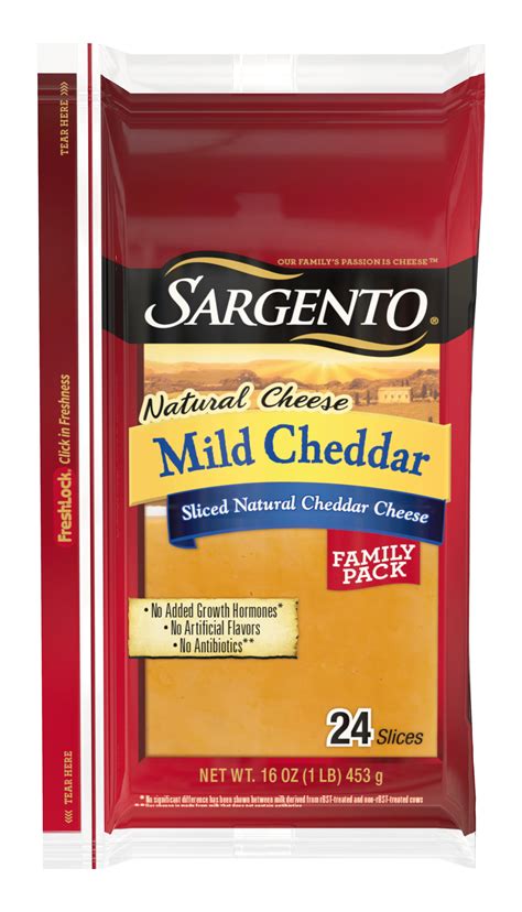 Sargento Sliced Mild Natural Cheddar Cheese 24 Slices