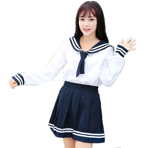 Autumn Japanese Uniforms Navy Sailor Suit For Women Kansai Students