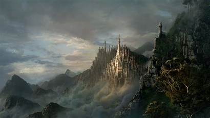 Fantasy Wallpapers Castle Science Fiction Mountain Far