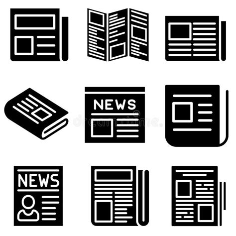 Newspaper Icon Vector Set News Illustration Sign Collection Press