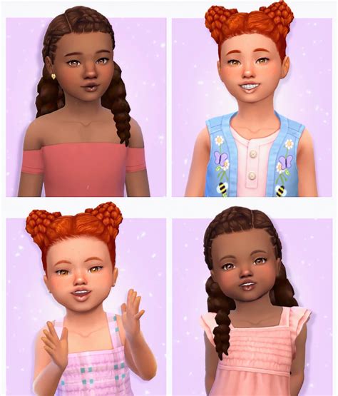Peachibloom Bobbi Hairstyle Child Primero The Sims Frisur