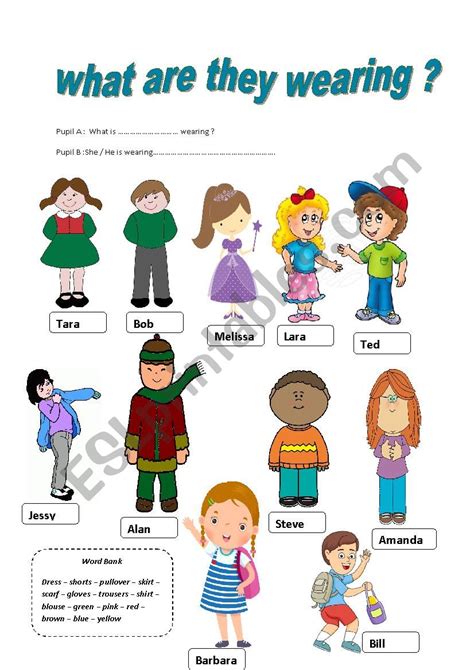 What Are They Wearing Esl Worksheet By Basma Zerelli