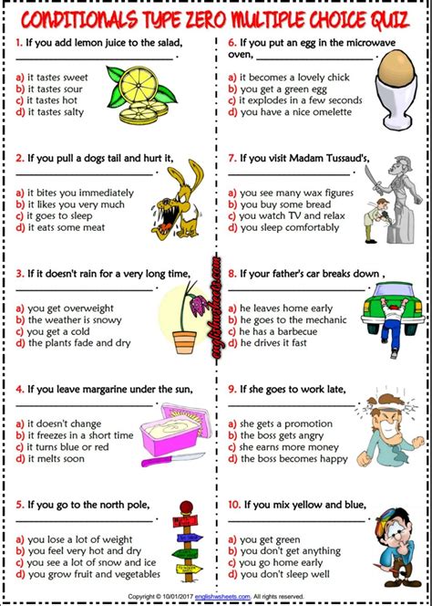 Conditional Sentences Exercícios Com Gabarito