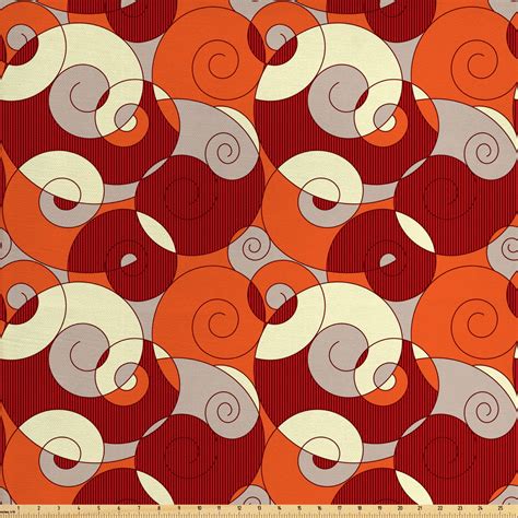 Abstract Fabric By The Yard Abstract Bold Spiral Motifs Circled Modern