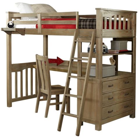 Create your own kids loft bed with desk underneath. NE Kids Highlands Twin Loft Bed with Desk in Driftwood ...