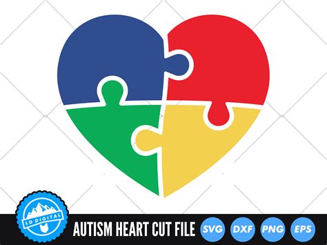Autism Heart Files Jigsaw Heart Graphic By Lddigital · Creative Fabrica