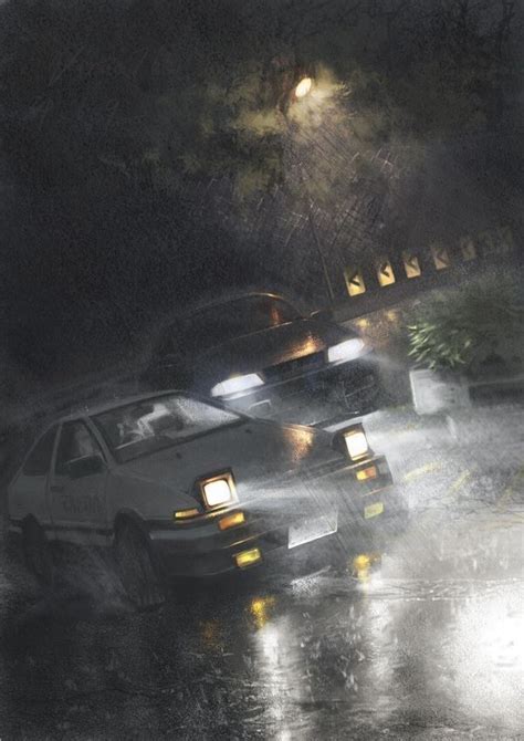Drift Cars Road Rain Light Lighting Night Friends