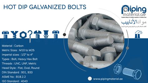 Hot Dip Galvanized Bolts Hdg Fasteners Hex Nut Suppliers Uae